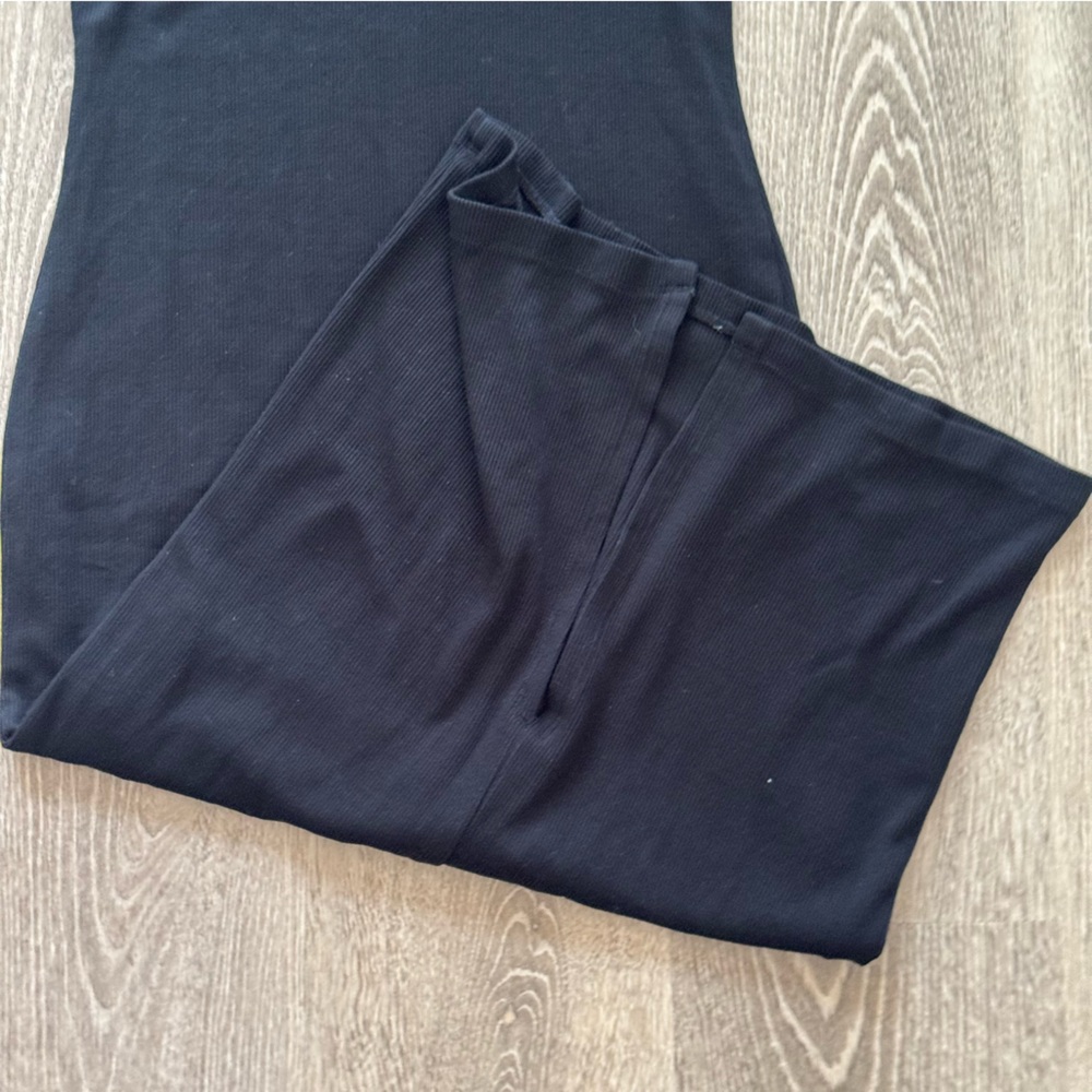 Marine Layer Lexi Rib Daytime Midi Dress Minimal Black Sleeveless Stretch Sz M - Picture 10 of 10